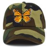 Monarch Large Butterfly Embroidered Dad Hat Cap Adjustable Unconstructed (Woodland