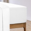 Pizuna Cotton Percale Double Fitted Sheet White,100% Long Staple Combed