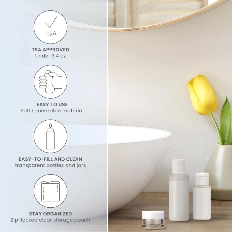 Conair Travel Smart 13 Piece Clear Toiletry Bottle Set with
