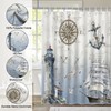 Mocsicka Nautical Sailboat Shower Curtain Lighthouse Compass Anchor Bathroom Shower
