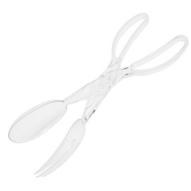 Salad Tongs Salad Server Scissor Tongs Plastic Transparent Serving Tongs Bread Tongs with Scissor Handles for Kitchen 29 cm
