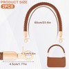 CENCERY Pack of 2 Braided Bag Handles Leather 60 cm