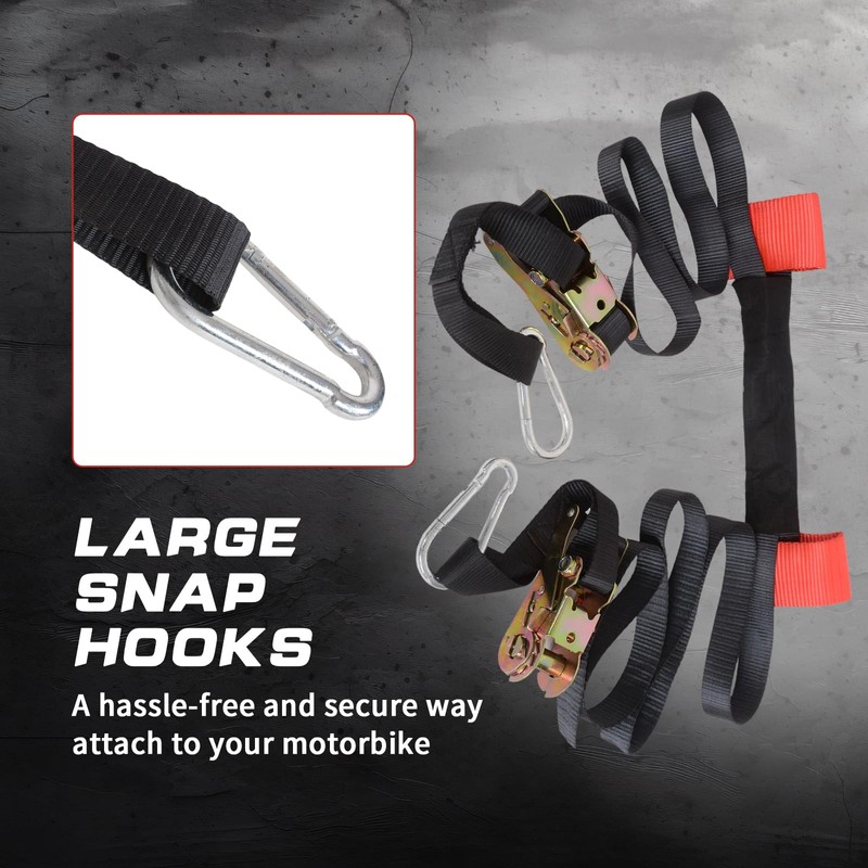 MOTO4U Motorcycle Tie Down Bundle, 1PK Rear Wheel Tie Down