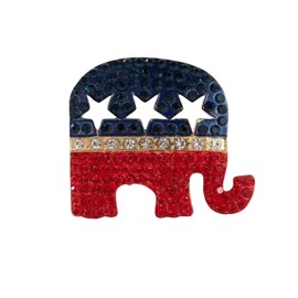 Republican Elephant Lapel Pin Brooch for Women Men Patriotic USA Flag Medal Badge Rhinestone for Election Day Gifts American 4th of July Independence Rhinestone Dress Suit Clothing Accessories