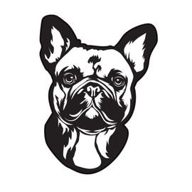 WickedGoodz French Bulldog Decal - Dog Breed Bumper Sticker - for Laptops Tumblers Windows Cars Trucks Walls - Black and White Face