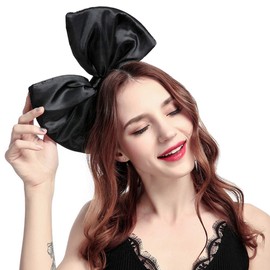 Bow Headband Bowknot Hair Bands Big Bow Halloween Hair Hoop Women Girls Bow Hairband Party Decoration Headdress Cosplay Costume Headwear Handmade Headpiece Christmas Hair Accessories 1 Pack Black