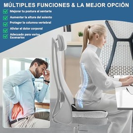 BestYiJo Cojín Ortopedico para Silla de Oficina,Ergonomic Cojines para Silla,Alivia los Dolores de Espalda,Cojin para Coxis y Ciatica Lumbar,Funda de Silla Extraíble,Adecuado de Oficina,Coche,Hogar