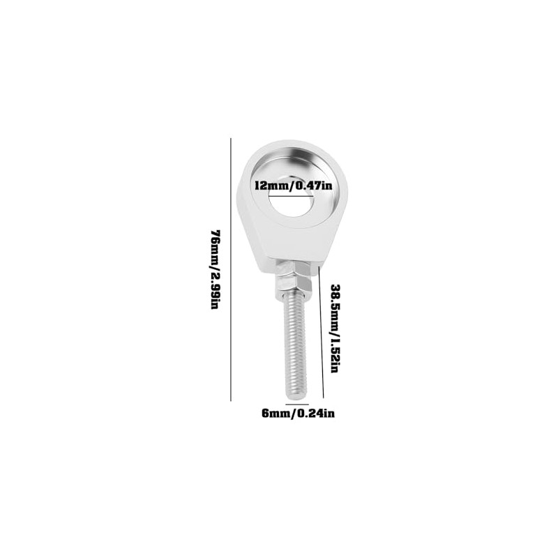 Pack of 2 Silver Motorcycle Chain Tensioners Compatible with Simson