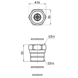 三栄 Faucet [Sanei] faucet parts Reverse Mailing Adapter [pv822s] [Faucet Sun Stingray]