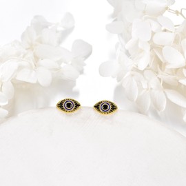 SILBAZ Evil Eye Earrings 925 Sterling Silver Evil Eye Earrings Studs for Women Mom Friends