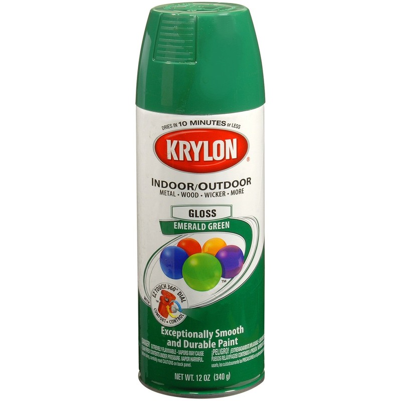Krylon K05201607 ColorMaster Paint + Primer, Gloss, Emerald Green, 12