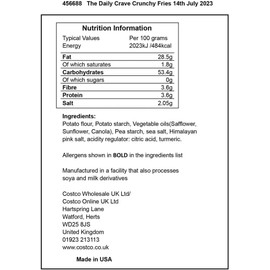 Sea Salt Flavoured Fries 510g - Baked, Then Fried Potato Straws