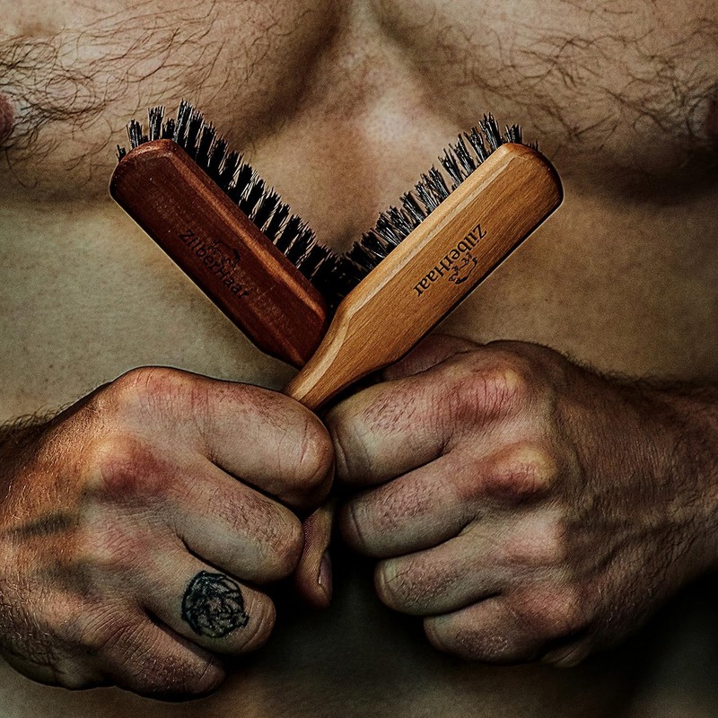 ZilberHaar Regular Beard Brush - Soft Boar Bristles - Beard