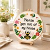 Nuberlic Please Get Out of My House Embroidery Kit, Stitch