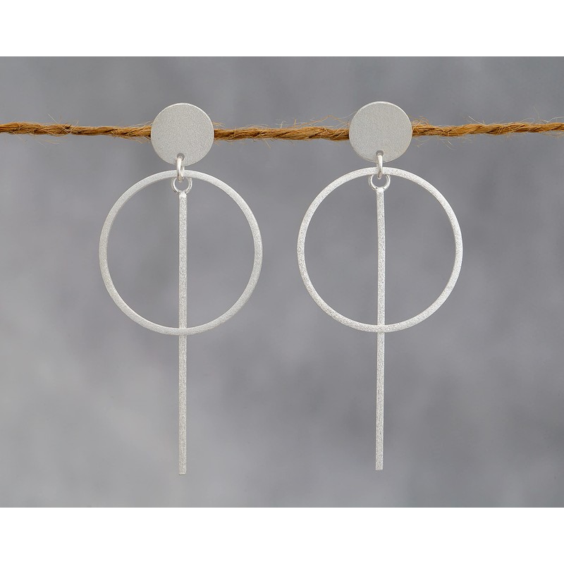 Nature Rebel Ear Stud Earrings 925 Sterling Silver Geo Minimal