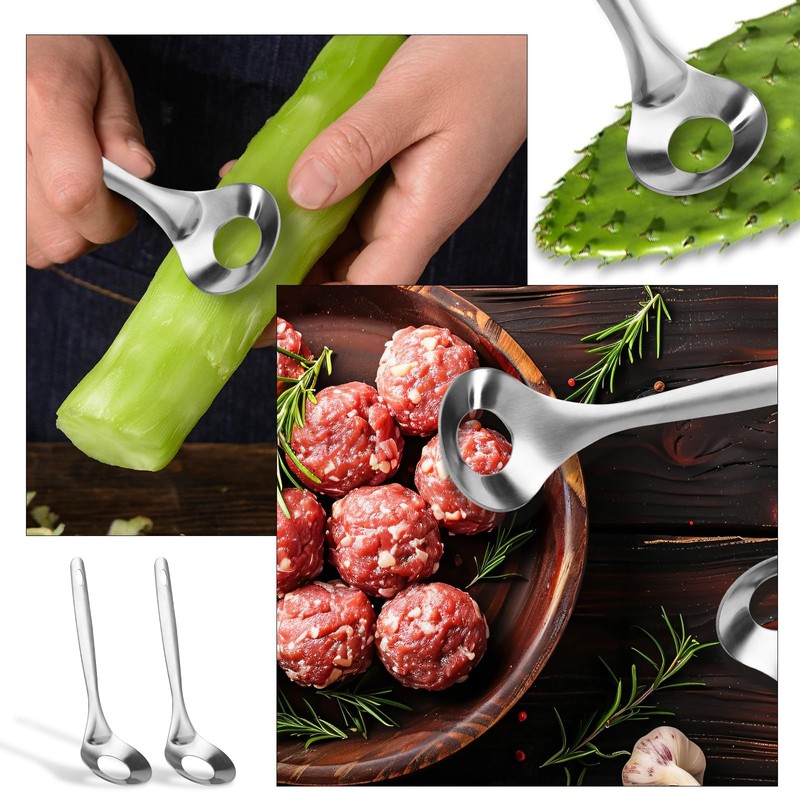 PEUTIER 3pcs Practical Cactus Peeling Tools, Total Length 9.06in Stainless