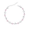 Luckimoli Silver Bracelet for Women,925 Silver Heart Bracelet Shiny Crystal