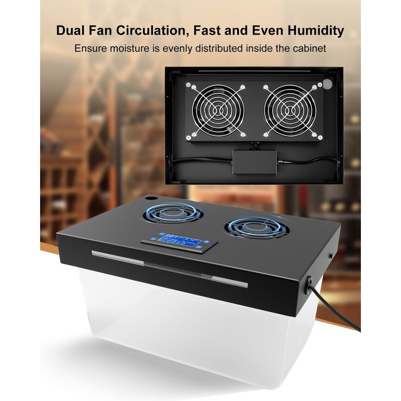 Electric Humidifier for Cabinet with Humidity Temperature Control, 110V Circulating
