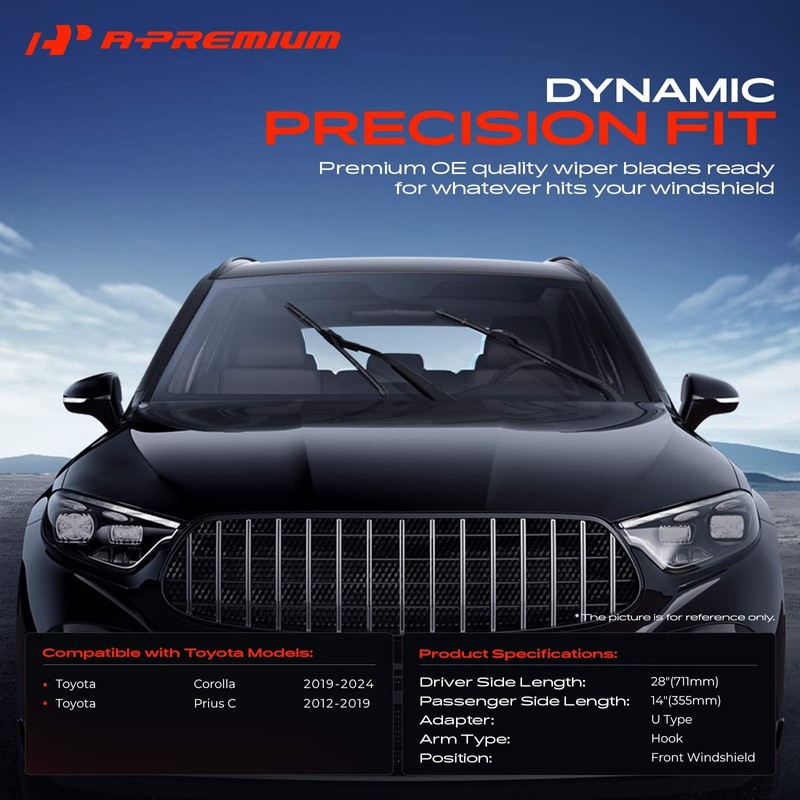 A-Premium 28" + 14" Windshield Wiper Blades Compatible with Toyota