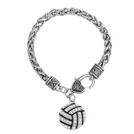Myshape Enamel Bracelet Volleyball Charm Lobster Clasp Sports Fan Jewelry, enamel, Crystal
