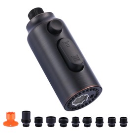 iVIGA Faucet Sprayer Head Replacement: Stainless Steel Oil Rubbed Bronze 3 Function Pull Down Spray Nozzle with 9 Adapters for Moen Kohler Delta G1/2 Male Connector Faucet