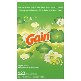 Gain Fabric Softener Dryer Sheets, Original, 120 Count