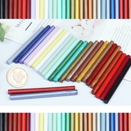 Pearl White Wax Sealing Sticks, ONWINPOR 10pcs Glue Gun Wax Seal Sticks for Wax Seal Stamp, Easy Melting Wax Seal Sticks for 0.43'' Glue Gun Wax Sealing Sticks (Pearl White)