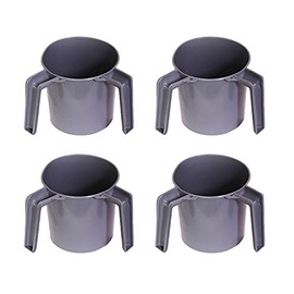 YBM HOME Plastic Round Wash Cup Basin Netilat Yadayim, Washbasin Negel Vasser Gray (4-Pack) Ba157