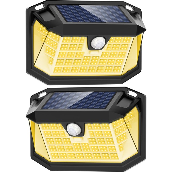 LANSOW LANSOW solar lights for outside with motion detector, 188LED/warm