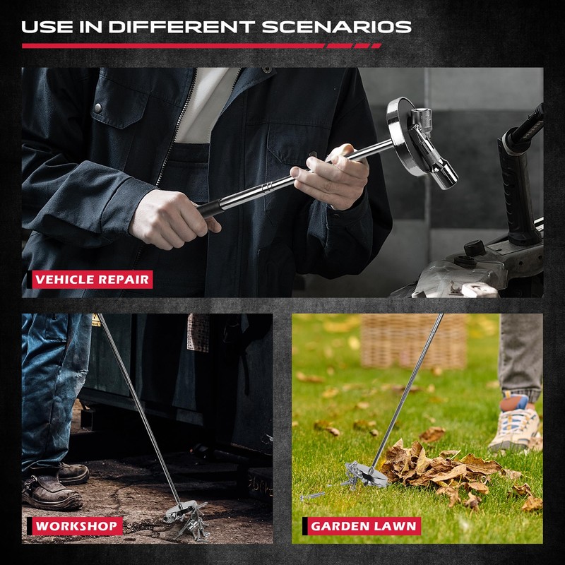 Telescoping Magnetic Sweeper Pickup Tool: Strong Magnet Pick up Nails