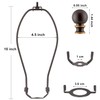 Bronze Lamp Shade Holder with Finials - 10 Inch, Set