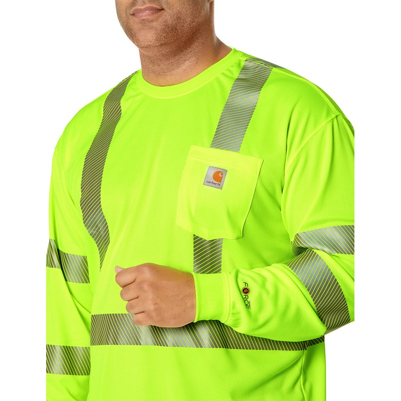 Carhartt Men's High Visibility Force Long Sleeve Class 3 Tee,Brite