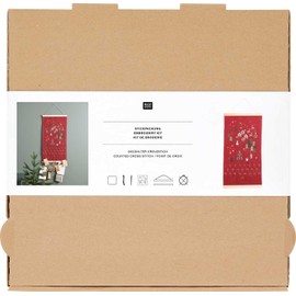 Rico Design Stickpackung Adventskalender, 38 Teile, DIY Kalender zum Sticken und Basteln, kreative Deko für Weihnachten