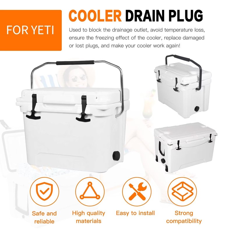 Cooler Drain Plug Replacement for YETI ORCA RTIC 20 45