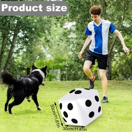 YAFLUG Pack of 3 Inflatable Dice Toy, 30 cm Giant Cube, Inflatable Toy, Jumbo Cube Balloons, Inflatable Dice for Lawn Games, Pool Party (B)