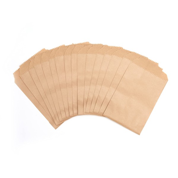 100-pack 3x5 Inches Natural Kraft Paper Bags for Bakery Cookies