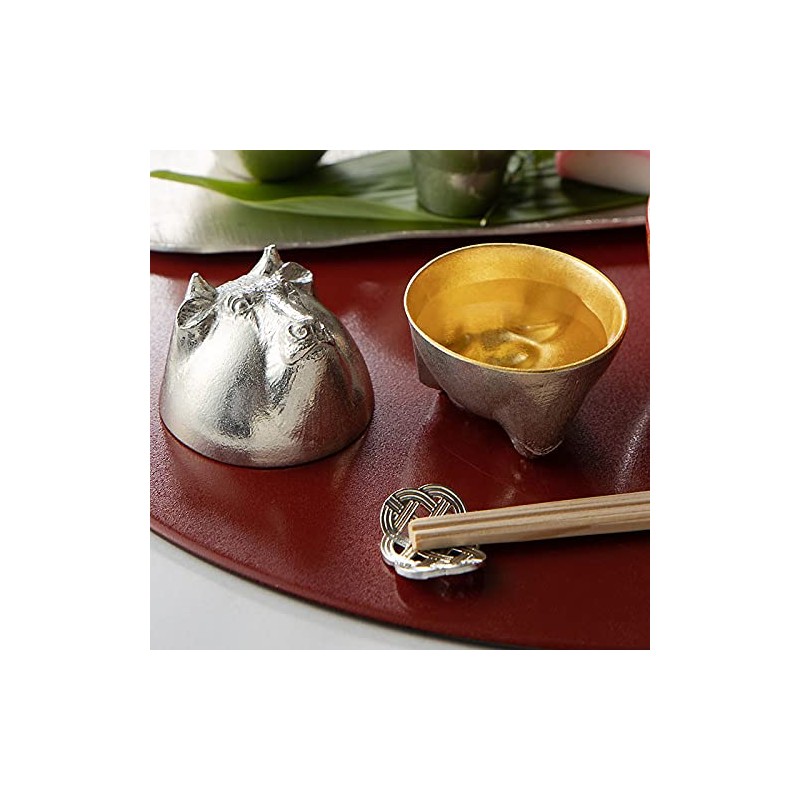 Nousaku 610093 Zodiac Guinomi - Gold Leaf - Ox Approx.