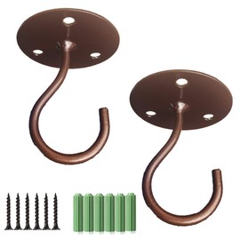 Fanbay 2PCS Wall Mount Ceiling Hooks, Metal Plant Bracket Iron Wall Mount Lanterns Hangers for Hanging Bird Feeders, Lanterns, Wind Chimes, Planters, Outdoor Decoration Hooks