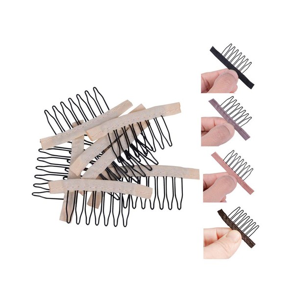 Pack of 24 Wig Clips with Tooth Comb Wig Comb for Wigs and Wig Cap (Blonde)