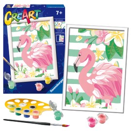 Ravensburger CreArt Think Pink Flamingo Paint By Numbers for Children - Painting Arts and Crafts Kits for Ages 7 Years Up