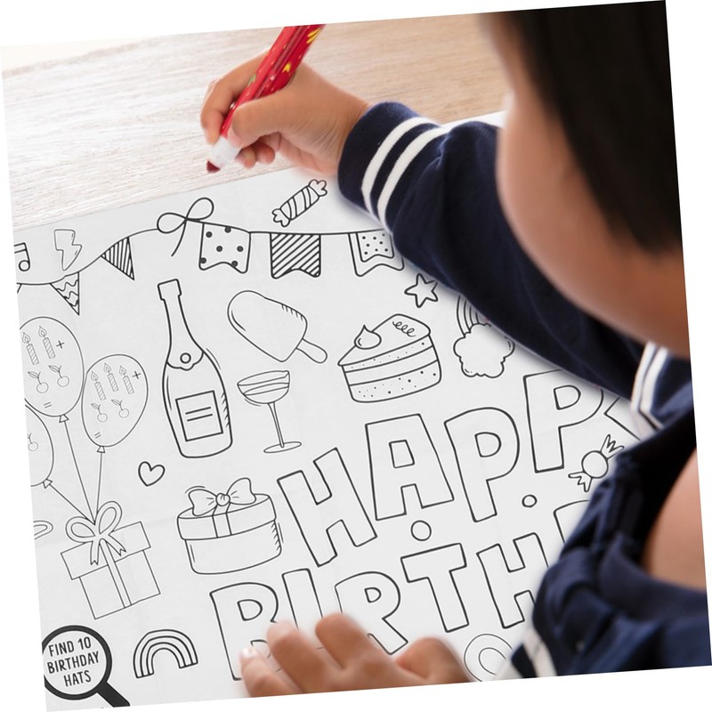 LABRIMP Birthday Party Paper Table Cloth Delicate Table Runner for