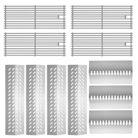 LPTNFRTN 4pcs 16631 Flame Tamer Flavor bar & 3pcs 16520 Heat Plate Shield with 4pcs 16517 Cooking Grates for Bull Grill Replacement Parts, Fits for Blaze Lion, Cal Flame 4 Burner Gas Grills