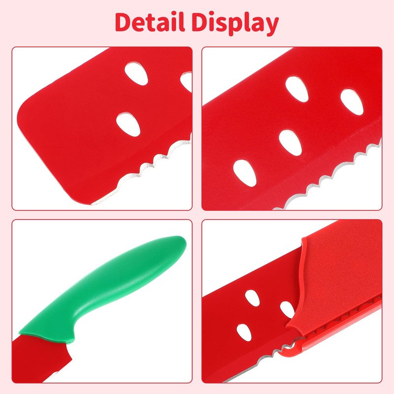 DECHOUS Watermelon Knife with Sleeve: Long Serrated Watermelon Knife for