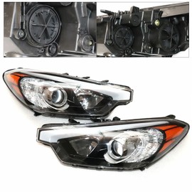 CHUNILLE A Pair Left + Right Headlight Headlamps【Halogen】 Headlights Head Lamp For 2014 2015 2016 Kia Forte Forte5 LX EX & Koup Left & Right Pair