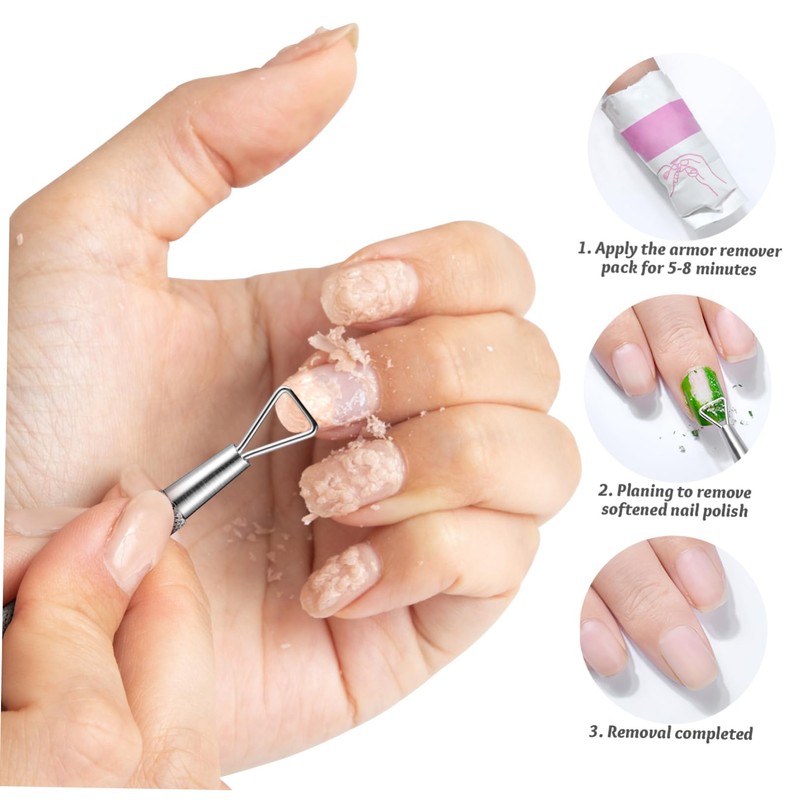 Kichvoe 4 Pcs Triangular Design Cuticle Peller Scraper Orange Nail
