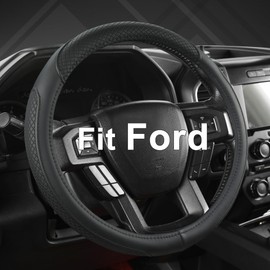 West Llama Car Steering Wheel Cover for Ford F-150, F-250, F-350, Expedition (Black-Large Size)