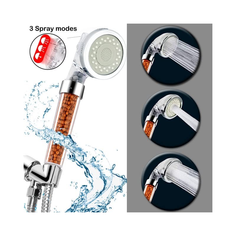 High Pressure Filter Shower Head With Replacement Hose And Bracket,
