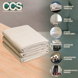 CCS Canvas Drop Cloth – Heavy Duty Cotton Duck Cloth Tarp for Curtains, Tablecloths, Backdrops, Painting – Washable & Reusable Floor Cover, Dust Sheet for Furniture (Hot Pink, 6x10 Ft)