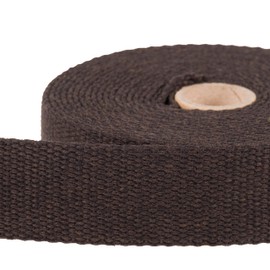 Heavy Duty Cotton Webbing Strap, 1 or 1.5 Inches and Colours, 5m (Brown, 38mm)