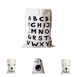 Leinwand Kordelzug Wäschesack groß zum Aufhängen mit String Spielzeug Aufbewahrungsbox Stuff Staubbeutel Waschmaschine 26 letters